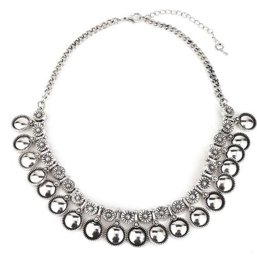 Vintage Alloy Charms Pendant For Women Ethnic Metal Multi Discs Chain Necklace Fashion Jewelry Colliers Colar Bijous