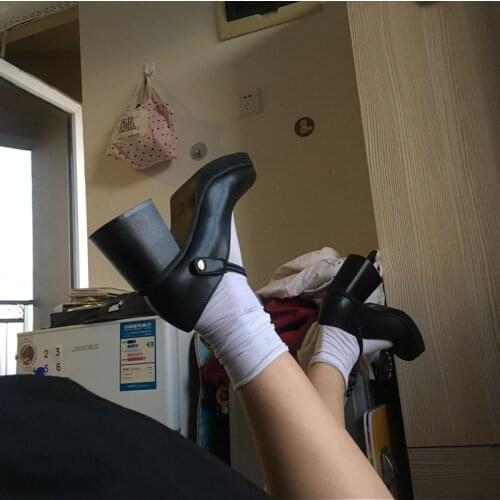 2021 New Black Pumps Women Square Toe Retro Mary Jane Shoes High Heels Shoes Women Slip-on Party Shoes Ladies zapatos de mujer