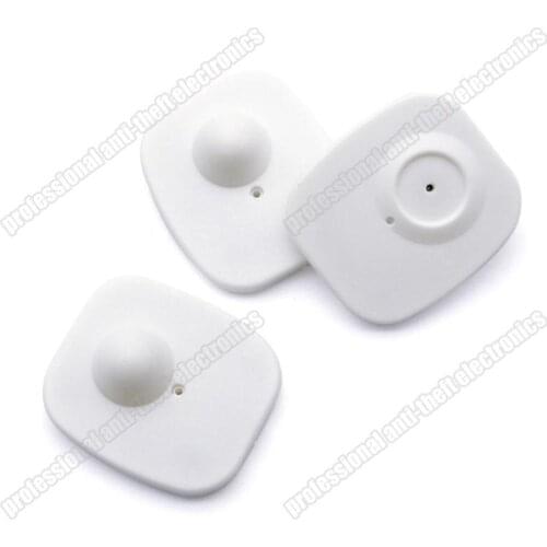 EAS RF 8.2mhz hard tag mini square security tag clothes anti-shoplifting white color 1000pcs
