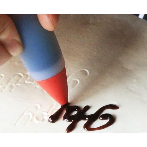 1pcs Food Writing Pen Pastry Cream Chocolate Decorating Syringe Silicone Plate Paint Pen Cake Cookie Ice Cream Decorating Pens