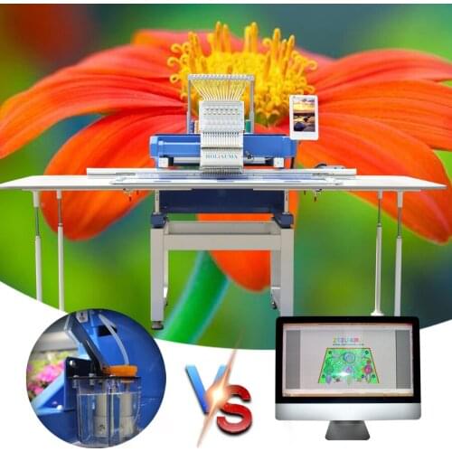 10 Years Service!!! Holiauma T Ajima Similar High Effciency Shirt Garments Flat Embroidery Machines 1 Head 500*1200mm Big Area