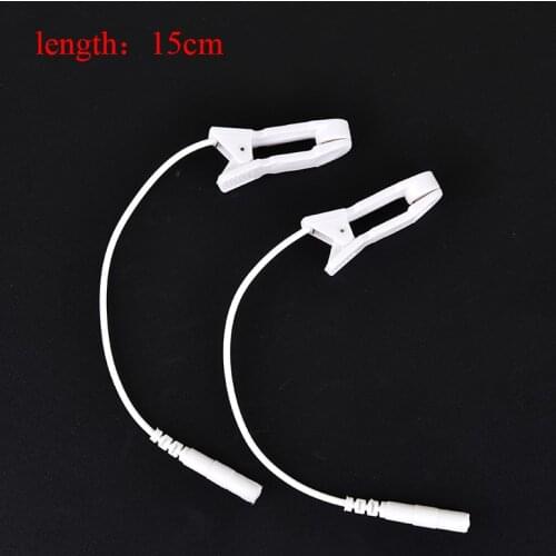2PCS 2.0mm Pin Breast Nipple Ear Pain Relief Clip Tens Electrode Lead Wire Connecting Cable Sleeping Aids For Massagers Earclips