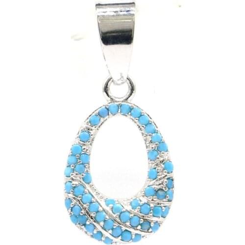 25x11mm Lovely Cute Blue Turquoise Black Onyx White CZ Pink Kunzite Garnet Tanzanite Ladies Dating Silver Pendant