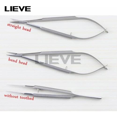 3pcs/set equipment 12cm ophthalmic microsurgical instruments Needle Holder Micro scissors Tweezers hand surgery