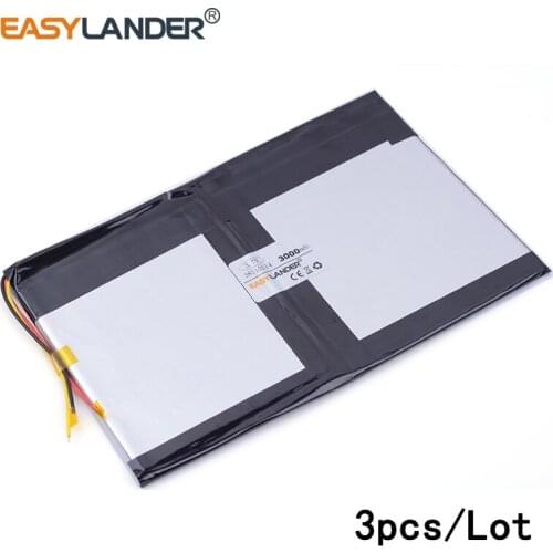 3pcs/Lot 3.4V 3000mAh 38110114 lithium Li ion polymer rechargeable battery For E-Book GPS Power bank nootbook laptop
