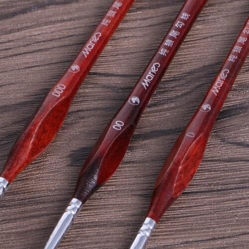 3Pcs Miniature Paint Brushes Professional Wolf Hair Fine Detailing 0~000