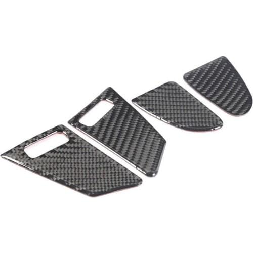 4pcs Door Window Lock Switch Panel Trim Cover Carbon Fiber Interior Decor Fit for S60/V60 LHD RHD Car Styling