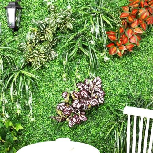 5 Forks Water Grass Plastic Artificial Plants Greenery Silk Flowers Leaves Outdoor Wedding Office Home Backdrop Wall Decoration