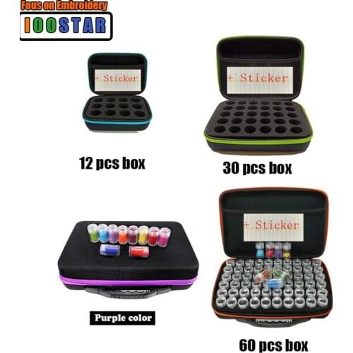 60 Bottles Diamond Painting Box Tool Container Storage Box Carry Case Holder Hand Bag Zipper Design Shockproof Durable