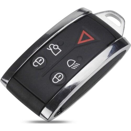 Bilchave 5 Buttons Replacement New Remote Key Shell Fob For Jaguar X XF XK XKR Smart Prox Key Case Housing + Blade