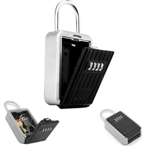 Hot sale Wall Mounted Aluminum alloy Lock Box Safe Box Weatherproof 4 Digit Combination Key Storage Lock Box Indoor Outdoor