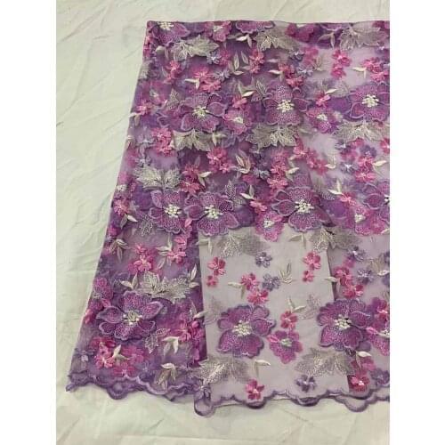 Lace Fabric Plane Embroidery Flowers French Tulle Mesh Cloth Sewing Supplies Design Party Dress Fashion Skirt 5 Yards Wholesale