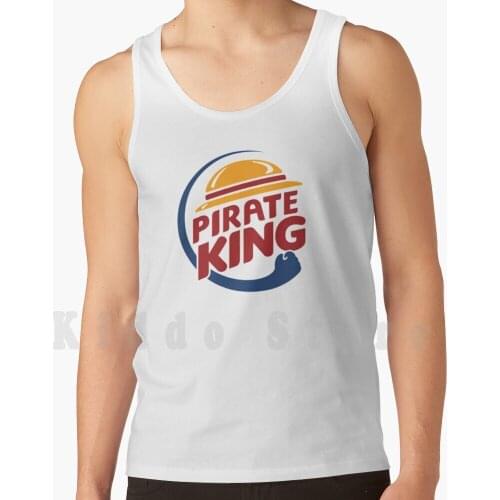Pirate King X Burger King Tank Tops Vest 100% Cotton Pirateking Burgerking Brand Diversion Humor Funny