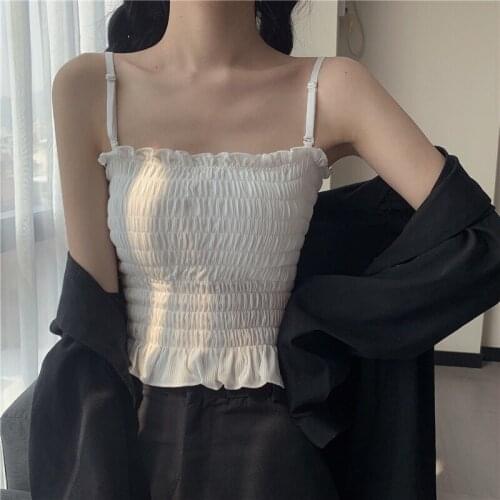 2021 New Summer Lace Camisole Slim-Fit Cropped Tank Tops For Women Girls Ladies Sleeveless Sexy Tanks With Removeable Padded