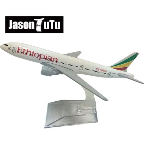 JASON TUTU 16cm Ethiopian Boeing 777 Airplane Model Plane Model Aircraft Diecast Metal 1/400 Scale Planes Factory Drop shipping