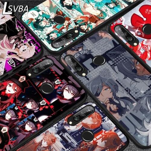Anime Genshin darbe For Huawei Y5 6 7 8 9 Y5P Y6S Y6P Y7P Y7A Y8P Y8S Y9A Y9S 2018 2019 2020 Pro Prime Black Soft Phone Case