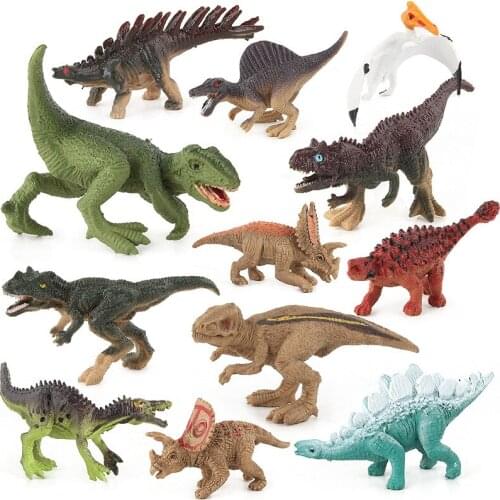 12pcs DIY Simulation Mini Dinosaur Model Set Creative Animal Action Figures Set Educational Toys Gifts For Children Kids Boy