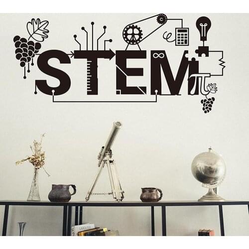 Science Stem Wall Decal School Classroom Science Laboratory Interior Decor Door Window Vinyl Stickers Creatives Study Mural Q540