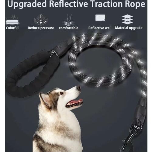 Nylon Training Dog Leash Webbing Recall Long Lead Line Pet Reflective Traction Rope Great for Teaching Camping Backyard