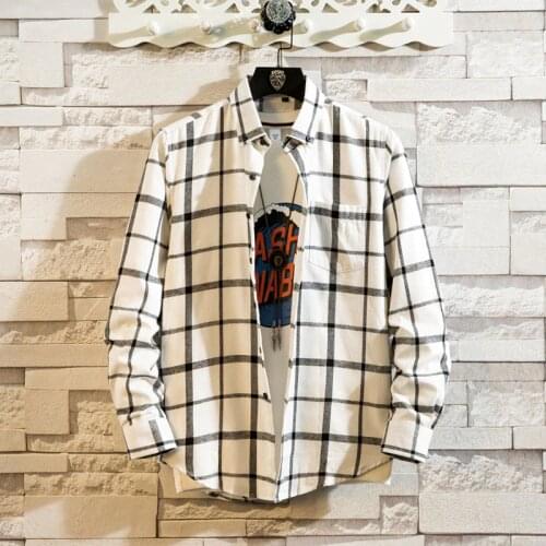 New Fashion Cotton Summer Casual Plaid shirts Men Shirt Male Plaid Men Clothes Slim Fit Men Long Sleeve Shirt Men Casual Men Shi