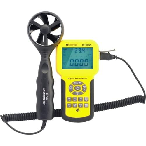 Original High Sensitivity Digital Wind Speed Air Volume Meter Anemometer HP-856A USB/Handheld with Data Logger and Carry Case