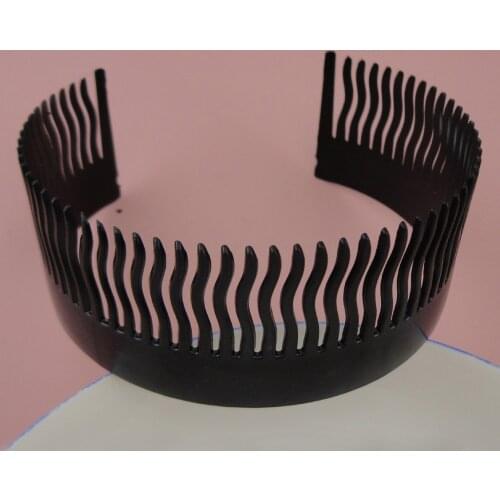 10PCS 60teeth 4.0cm*24.0cm Black Flexible plain Plastic Side Combs, grandmas comb ridge full teeth headbands comb near me