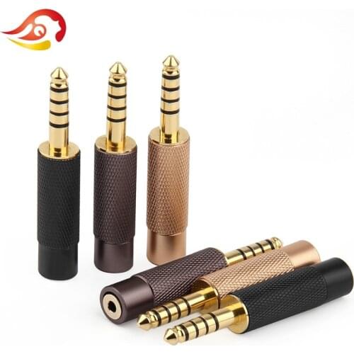 QYFANG 3pcs 4.4mm to 2.5mm Plug Audio Jack 5 Poles Earphone Solder Wire Connector HiFi Headphone Adapter Balance Convert Plugs