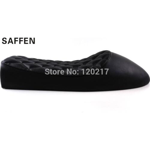 SAFFEN Motorcycle Retro Cafe Racer Saddle Flat pan Seat Grid Pattern Vintage Hump Scramble CB350 CB400 CB500 CB750 SR400 XJ XS
