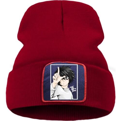 Wool Japan Anime Death Note Bonnet Cap Comfortable Thick Knitted Caps Unisex Casual Beanie Hats Winter Cotton Soft Sport Hat