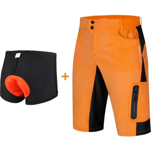 WOSAWE Mountain Downhill MTB Bike Shorts Cycling Shorts Men Outdoor Sports Loose Fit Quick-dry Underwear Motocross Padded Shorts