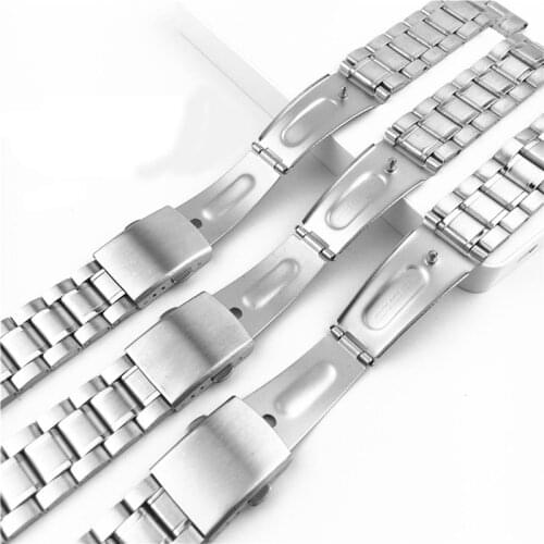 Stainless Steel Folding Clasp Watch Strap Metal Replacement Belt Watch Band Deployment Buckle Correa 12 14 16 18 20mm 22mm 24mm
