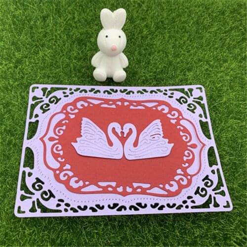 A pair of swan rectangular frame sets decorative hand-embossed DIY hand-embossed DIY album scrapbook metal cutting mold