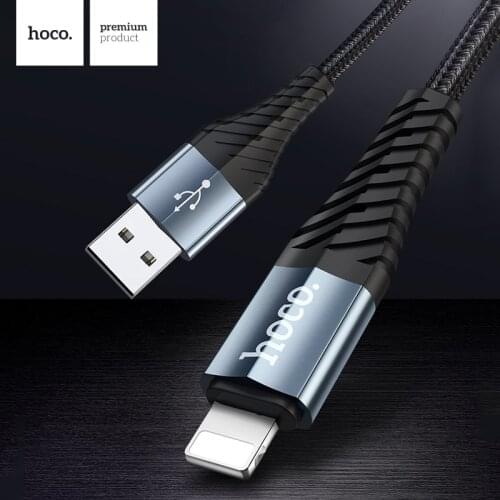 HOCO Nylon 2.4A Fast Charging USB Cable for Apple iphone 11 Pro X XR X XS Max 5 6 6S 7 8 Plus iPad Mobile Phone Charger cable 1m
