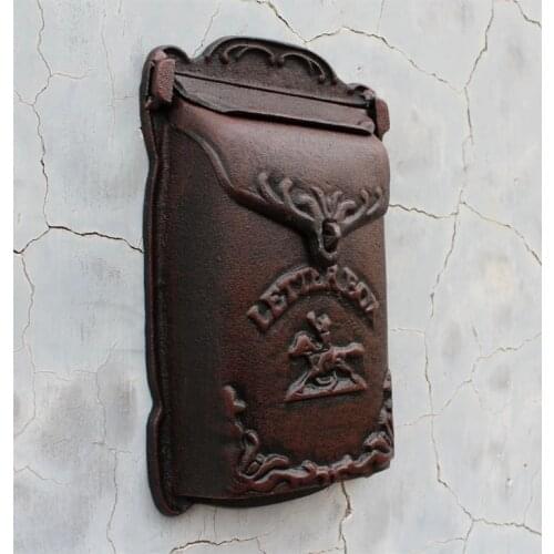 Vintage Garden casting Iron crafts Letter box newspaper mailbox Outdoor mailbox A mural Wall hanging Garden decorations