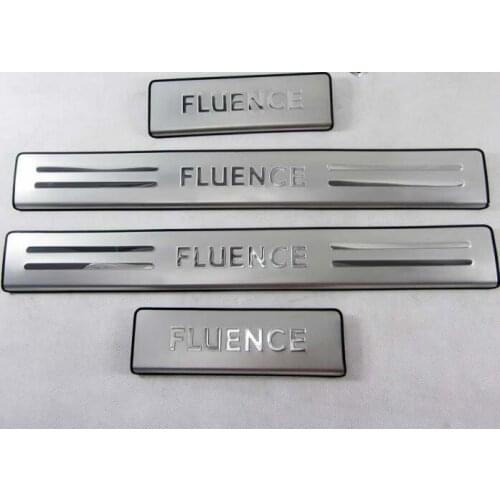 High quality stainless steel Scuff Plate/Door Sill Protector Sticker Car Styling For 2010-2015 Renault Fluence 4pcs/set