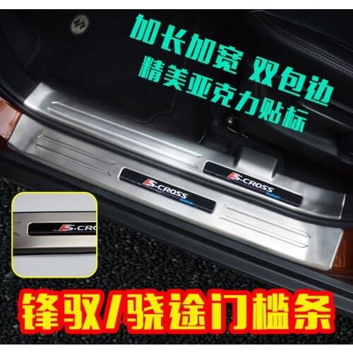 High-quality stainless steel Plate Door Sill Welcome Pedal Car Styling Accessories For Suzuki SX4 S-Cross S Cross 2014-2018