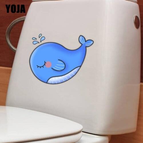 YOJA 23.7*18.8CM Cartoon Lovely Whale Wall Sticker BedRoom Home Decor Toilet Decal T3-0885