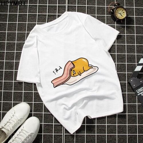 Tshirt femme New Summer kawaii Humanize lazy egg Printed T-shirt Female funny yolk Graphics Harajuku T Shirt Women tops Clothing