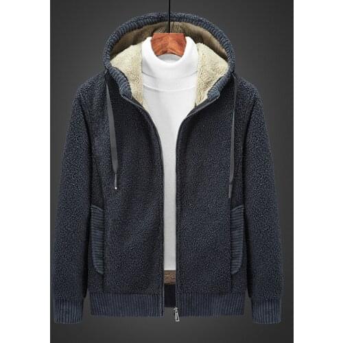 Plus Size Winter Jacket Coat Men 2021 Brand New Thick Warm Coats Men Fleece Zipper Jacket Wool Coats Men Fashion Teddy Coat