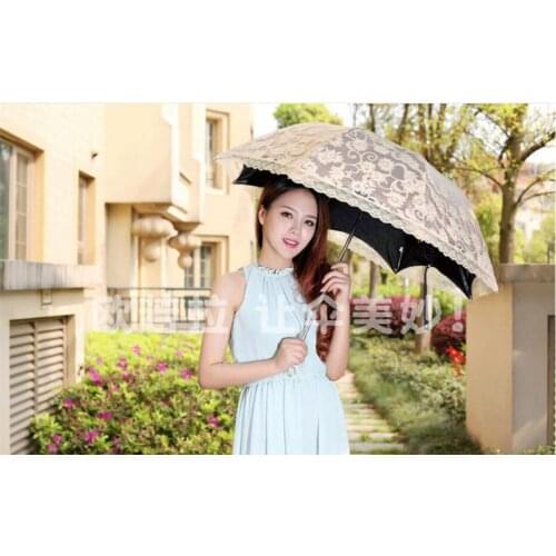 1 piece Elegant embroidery lace girls summer sunny rainy portable parasol mujer parapluie parasol umbrella