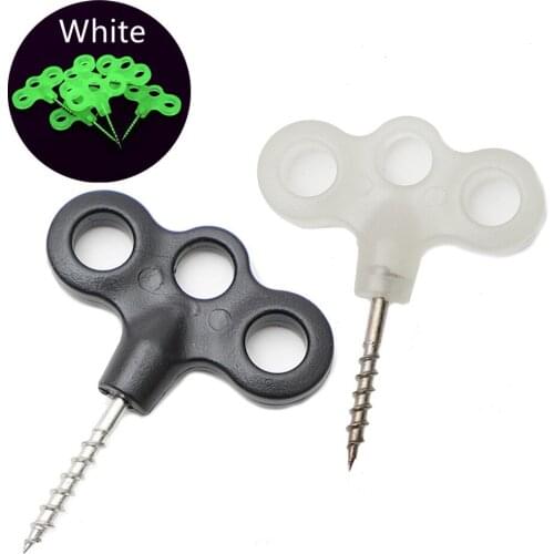 1Pc Hook Nails Outdoor Camping Deck Luminous Tent Screw Pegs Three-Eye Outdoor Deck Nail Rope Fastener Tent Accessories