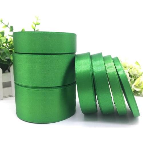 25 Yards 6 10 15 20 25 38 50mm Green Silk Satin Ribbon For Wedding Party Decoration Invitation Card Gift Wrapping Christmas