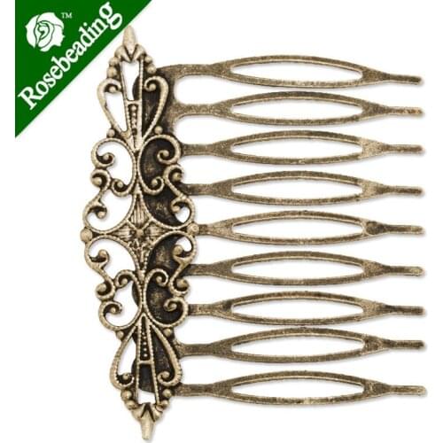 57*45MM Antique Bronze Plated Bobby Pin With bezel,sold 20pcs per