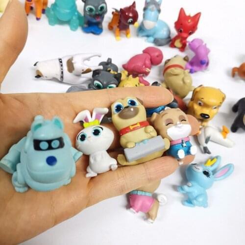 8pcs 3~6cm Secret funny pets Snowball Rabbit Duke Dog action figurehard PVC model toy