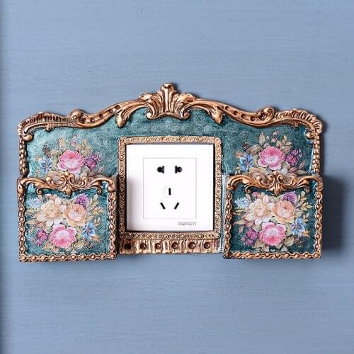American decoration Switch protective cover Mobile phone charging stand Light switch sticker socket decorative wall sticker