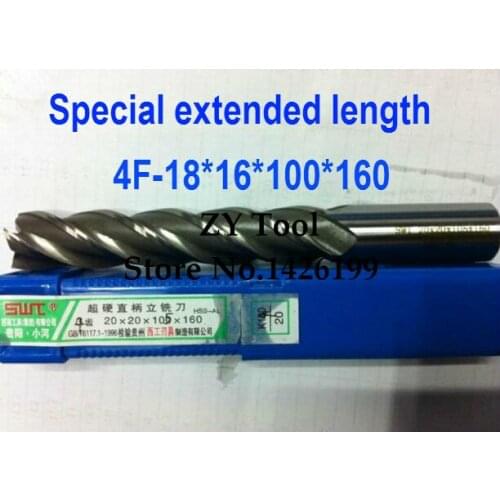 Free shipping 1pcs 18mm 4 Flute HSS & Special extended length Aluminium End Mill Cutter CNC Bit Milling Machinery Cutting tools