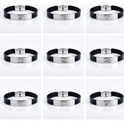 Kpop Stray kids bracelet Bangles birthday name Signature series stainless steel engraved bracelet 2019 new korean fashion style
