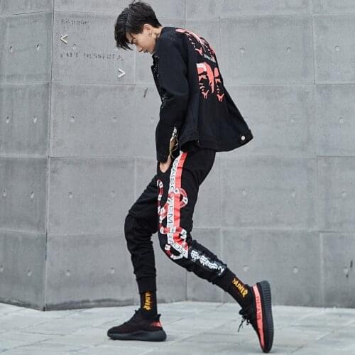 Modis 2019 Hip Hop Snake Print Harem Pants Casual Jogger Street Clothing Personality High Quality Cotton Trousers