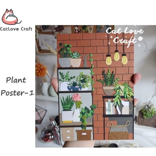 Catlove Plant Poster-1 Metal Cutting Dies Scrapbooking Mold Stencil Die Cuts Card Making DIY Craft Embossing New Dies For 2020