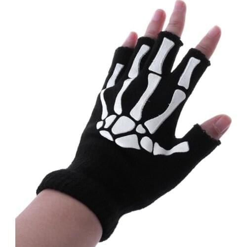 Cycling Gloves Kids Outdoor Sports Bicycle Half Finger Skeleton Soft Protective